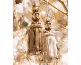 TASSEL TREE DECORATION WITH ACRYLIC BEAD 2 COLOURS 30CM