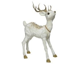 WHITE GOLD VELVET DEER 44CM