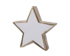 WHITE PORCELAIN STAR WITH GOLD EDGE 18CM